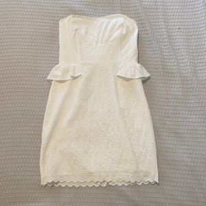 Lilly Pulitzer White Eyelet Lace Strapless Dress